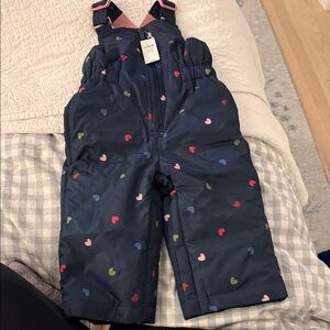 Baby gap Kids Navy Heart-Print Snow Overalls